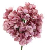 Artificial pink hydrangea rose stem, 34cm, perfect for home decor and floral arrangements.