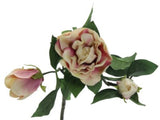 Lifelike 45cm artificial gardenia in white and pink, perfect for stylish home decor without maintenance.