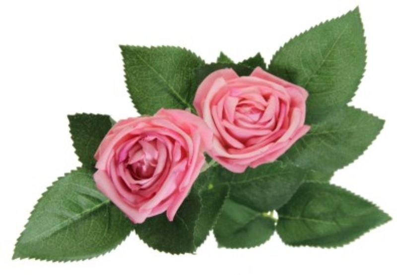 Two-headed dark pink artificial roses (38cm) for elegant home or event decor, crafted for lasting beauty without maintenance.
