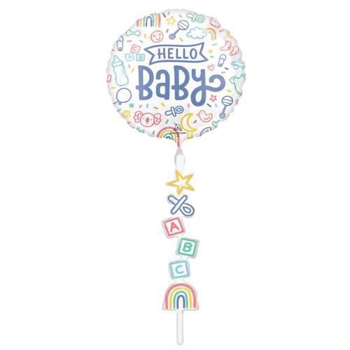 Hello Baby AirWalker XL Foil Balloon 60 x 170cm - Anagram