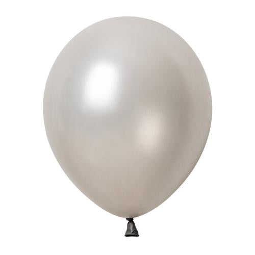 Metallic Silver Latex Balloons 12cm 50 Pack - Anagram Australia