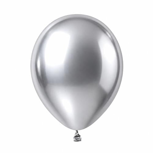 Satin Luxe Silver Latex Balloons 12cm 50 Pack - Anagram Australia