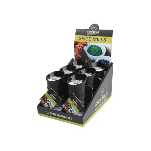 Spice Mill 125mm - Black - Pack of 6 - T&G
