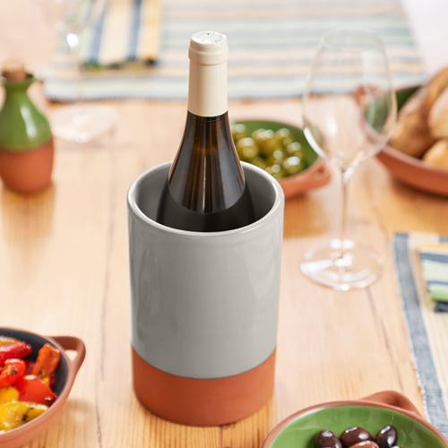 Sintra Glazed Terracotta Wine Cooler - Stone - Dexam