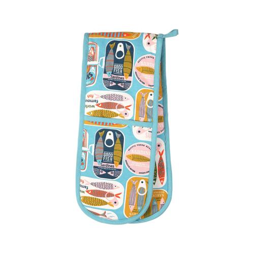 Sardines Double Oven Glove - Blue - Dexam