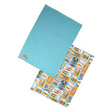Sardines Set of 2 Tea Towels - Blue - Dexam