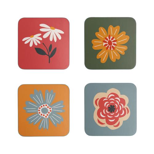 Cottage Garden Floral Coasters - Set of 4 - Multi