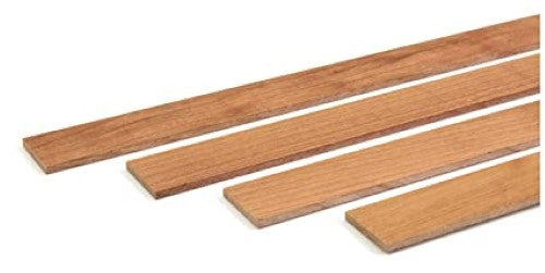 Pack of 50 Annegre wood strips, 0.7 x 3 x 550mm, ideal for enhancing model ship details and structure.