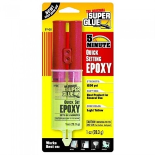 Quick-setting 28.3g epoxy adhesive for strong, reliable bonds on various materials in just 5 minutes.