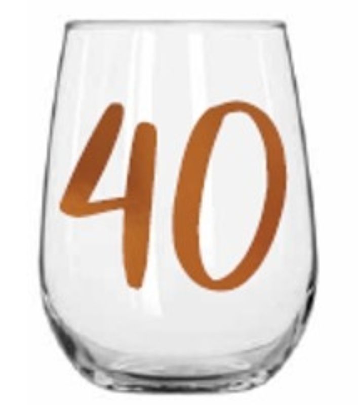 STEMLESS WINE GLASS - 40TH RAINBOW