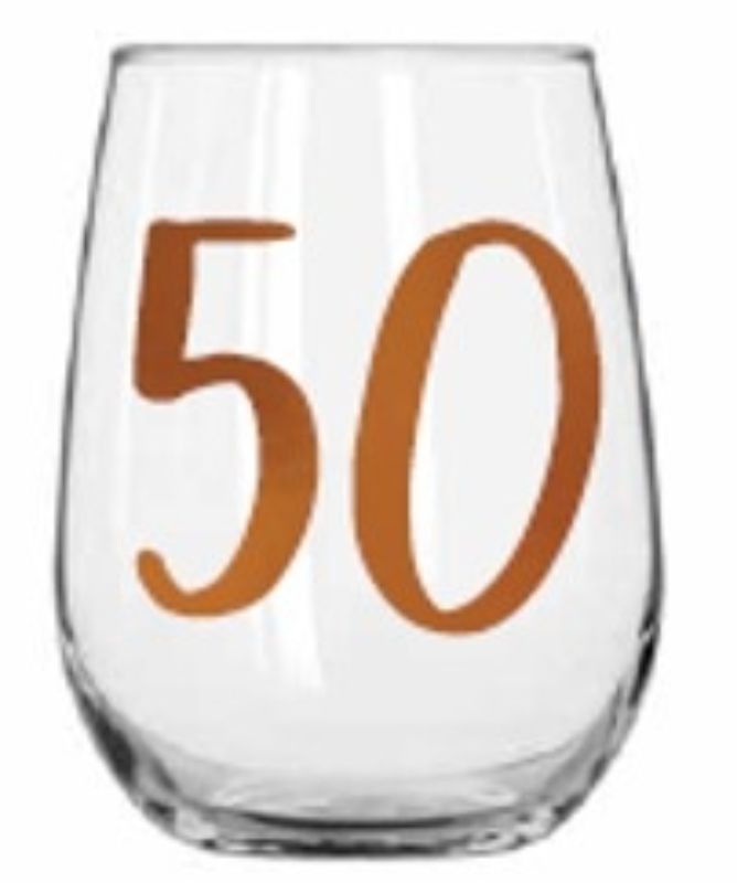 STEMLESS WINE GLASS - 50TH RAINBOW