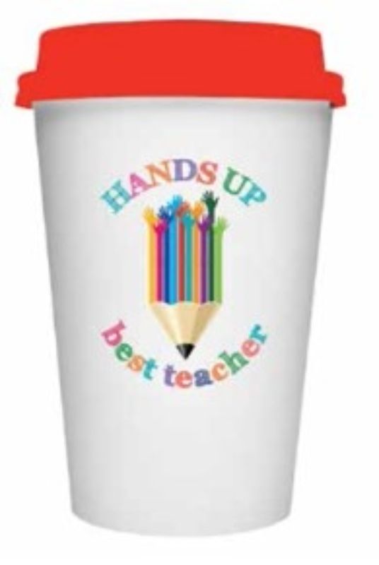 TRAVEL MUG - HAND UP BEST TEACHER (295ML)