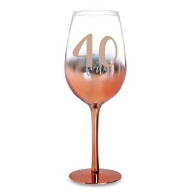 WINE GLASS - 40 ROSE GOLD OMBRE (430ML)