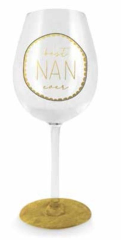WINE GLASS - BEST NAN EVER BLACK DOT