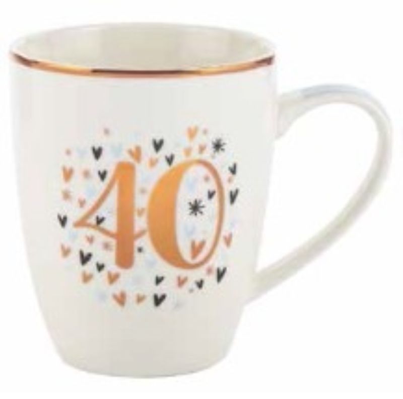 BULLET MUG - 40TH PASTEL HEART (12OZ)