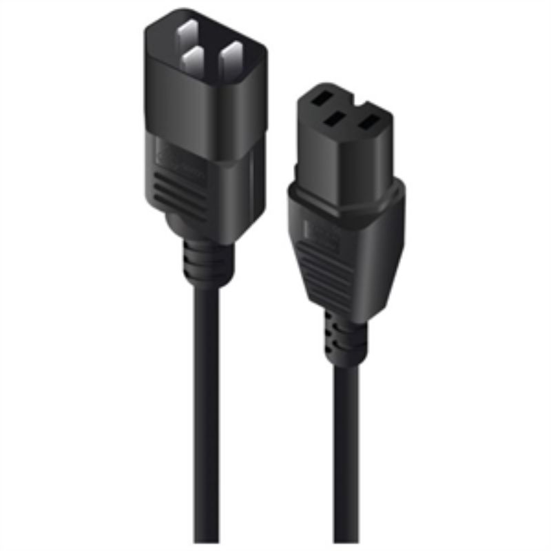 Alogic High-Temperature IEC C14 to C15 Power Cord for Switch - 2m Length - Black