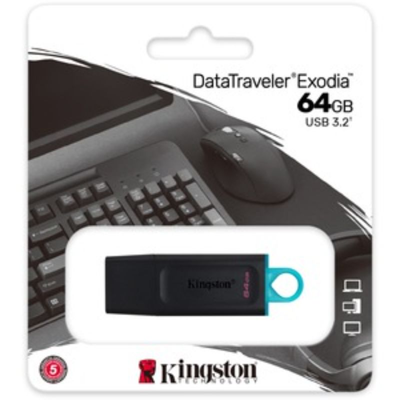 Buy Kingston DataTraveler Exodia 64GB USB 3.2 Flash Drive - Fast, Portable Storage Solution