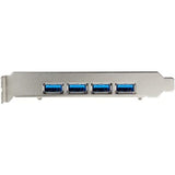 StarTech.com USB 3.1 PCIe card with 4 x USB 3.2 Gen 2 ports for 10Gbps data transfer and UASP support.