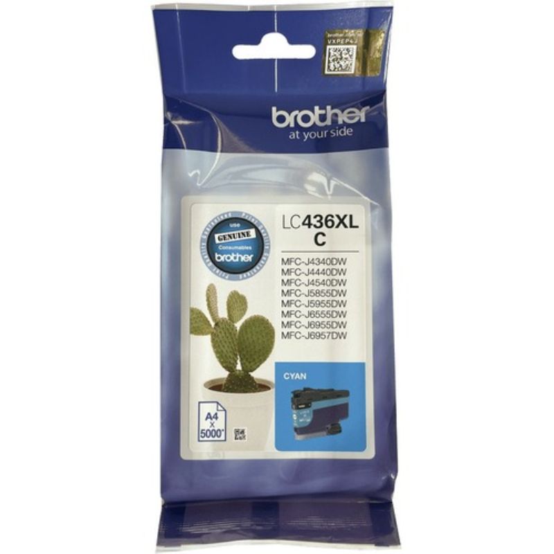 Brother LC436XLC Cyan Ink Cartridge - Super High Yield - Original Inkjet Cartridge for Vibrant Prints