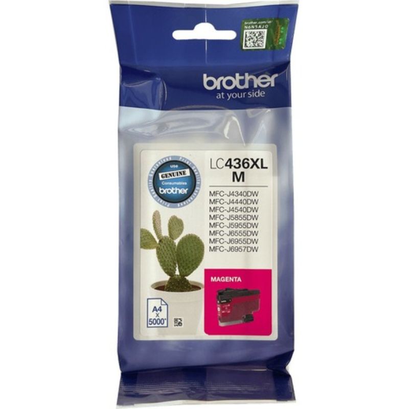 Brother LC436XLM High Yield Magenta Ink Cartridge - Compatible for Inkjet Printers - 5000 Pages