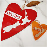 Kiwiana Wall Art - ACM Heart Aroha NZ (White)