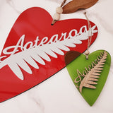 Kiwiana Wall Art - ACM Heart Aotearoa Fern (White)