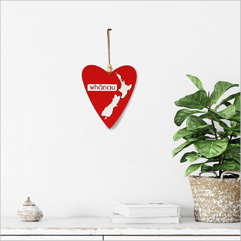 Kiwiana Wall Art - ACM Heart Whanau NZ (White)