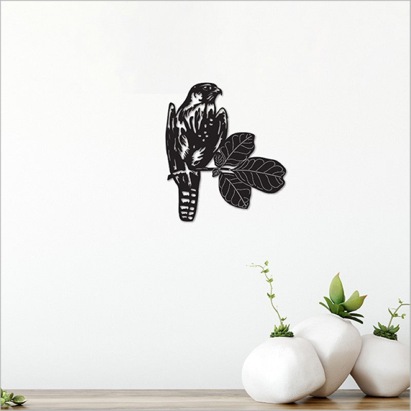 Acrylic Wall Art - Black Karearea Falcon (18.4cm) - Kiwiana