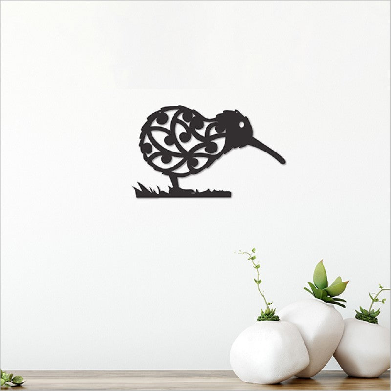 Acrylic Wall Art - Black Koiri Kiwi (21.4cm) - Kiwiana