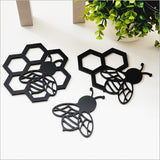 Acrylic Wall Art - Black Bees Set