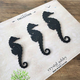 Acrylic Wall Art - Black Seahorse Set