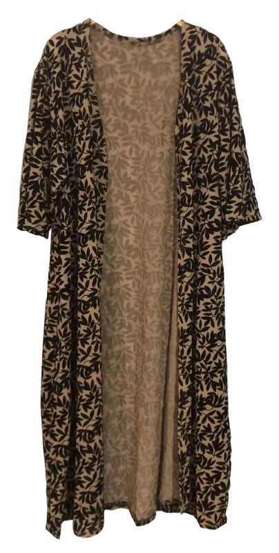 Arlet Long Velvet Burnout Cape - CAMEL