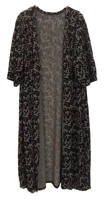 Arlet Long Velvet Burnout Cape - GREY