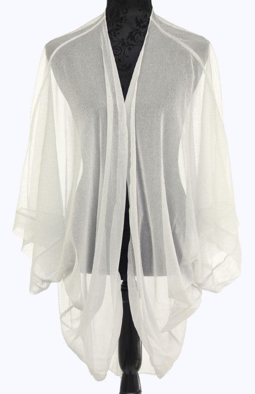 Leigh Shrug Cape In Lurex - IVORY