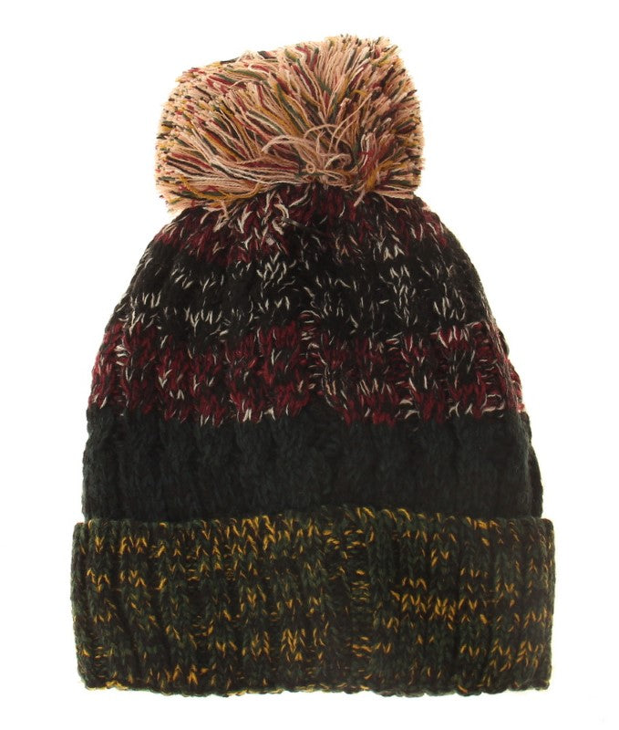 Hat - Mix Color Hat Matching Lining - WINE - Set of 2