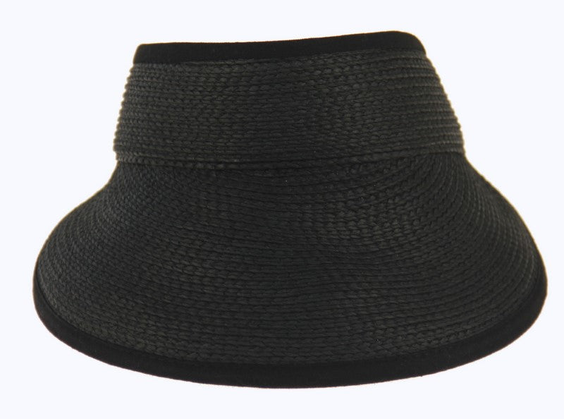 Hat - Fabric Trimmed Visor - BLACK