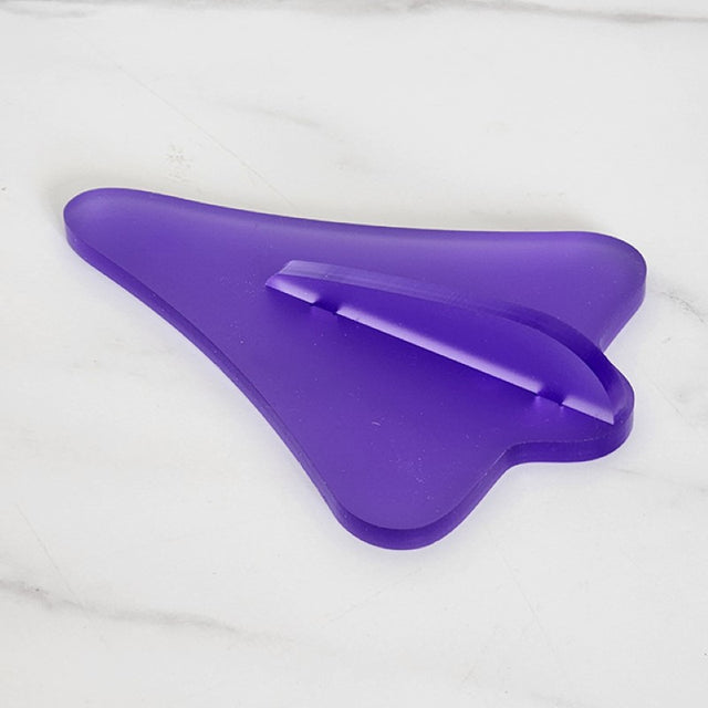 Purple satin acrylic jet plane wall art inspired by Kiwi lollies, perfect for fun home decor and easy installation.