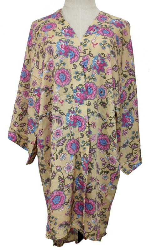 Ella Curved Hem Kimono - YELLOW