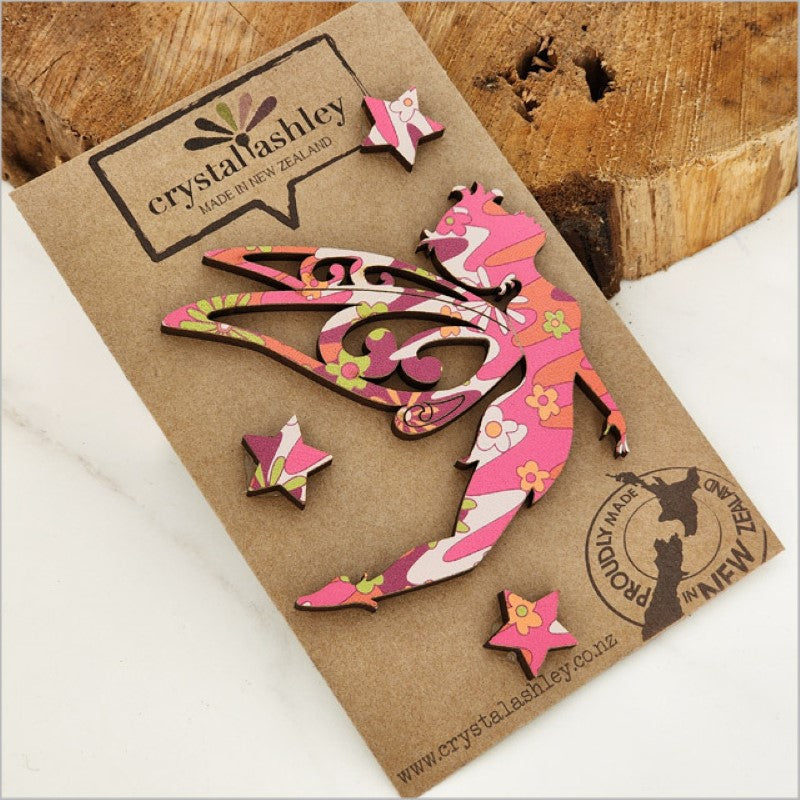 Wall Art - Mini Textured Set Fairy 3 (Retro Floral Pink)