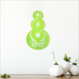 Kiwiana Wall Art - Large Satin Acrylic Pikorua (Lime) - Kiwiana