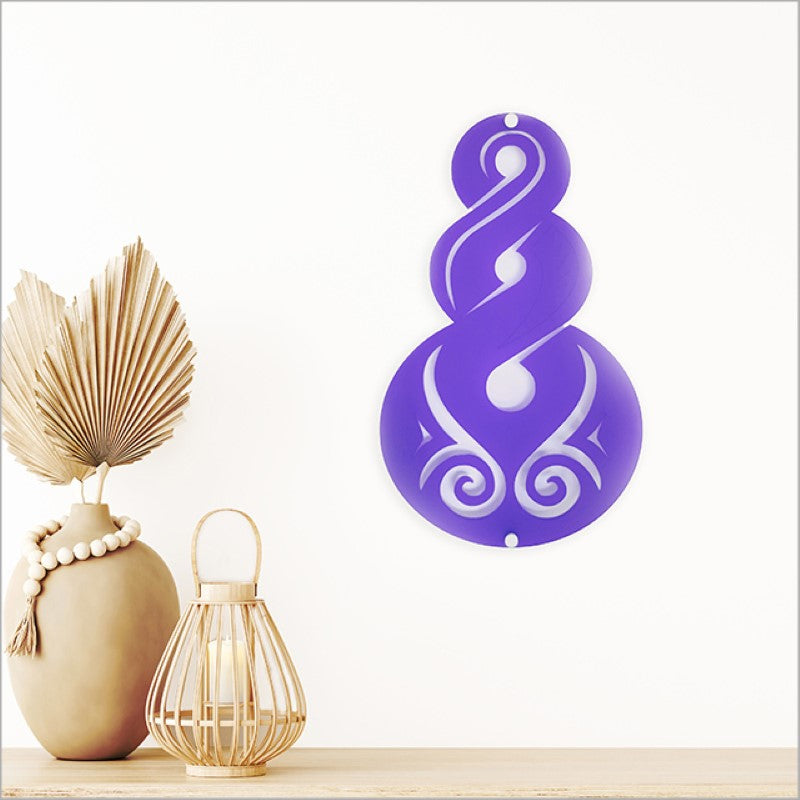 Kiwiana Wall Art - Large Satin Acrylic Pikorua (Purple) - Kiwiana