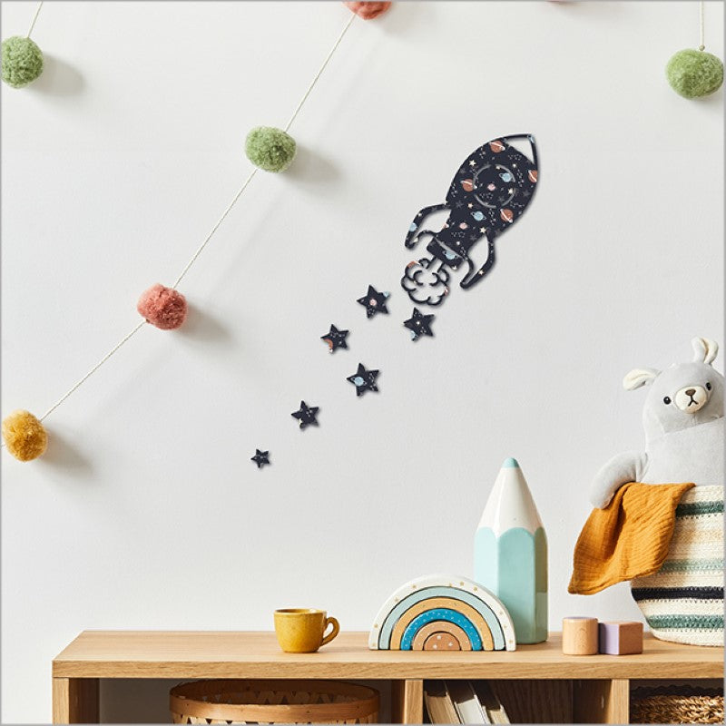 Wall Art - Rocket Set Textured Pattern (Night Sky)