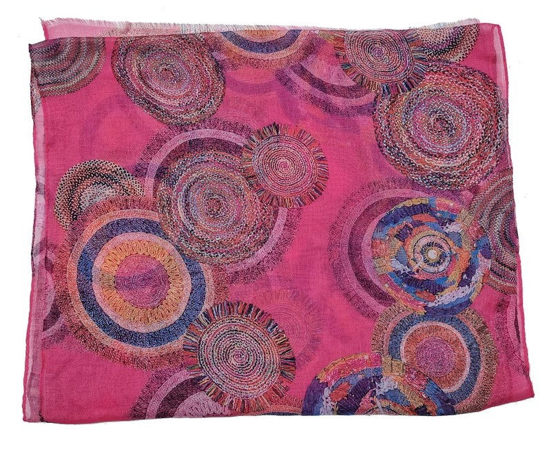 Scarf - Concentric Circles Scarf - PINK - Set of 2