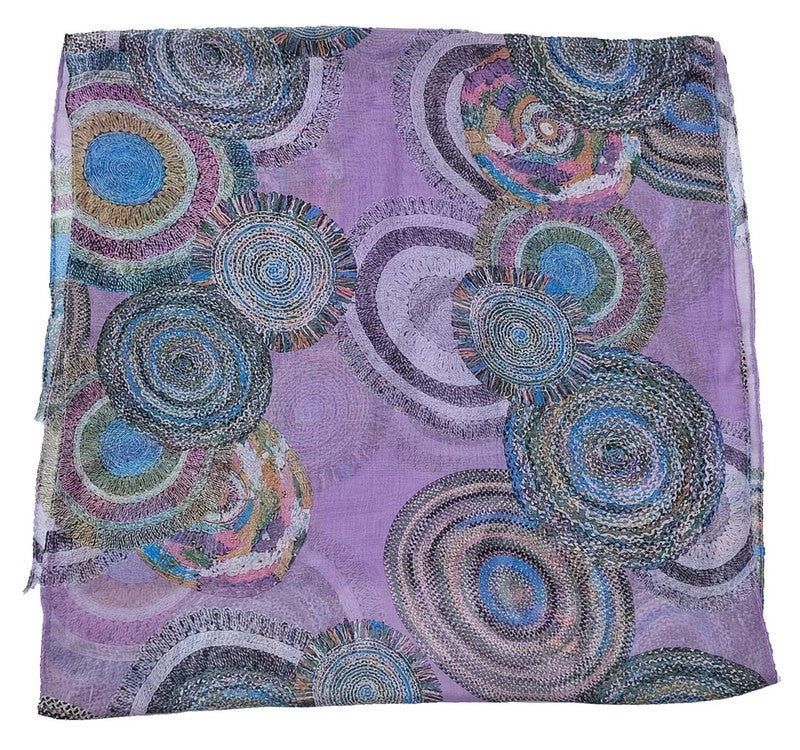 Scarf - Concentric Circles Scarf - PURPLE - Set of 2