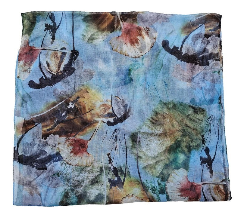 Scarf - Abstract Leaves Scarf - BLUE - Set of 2