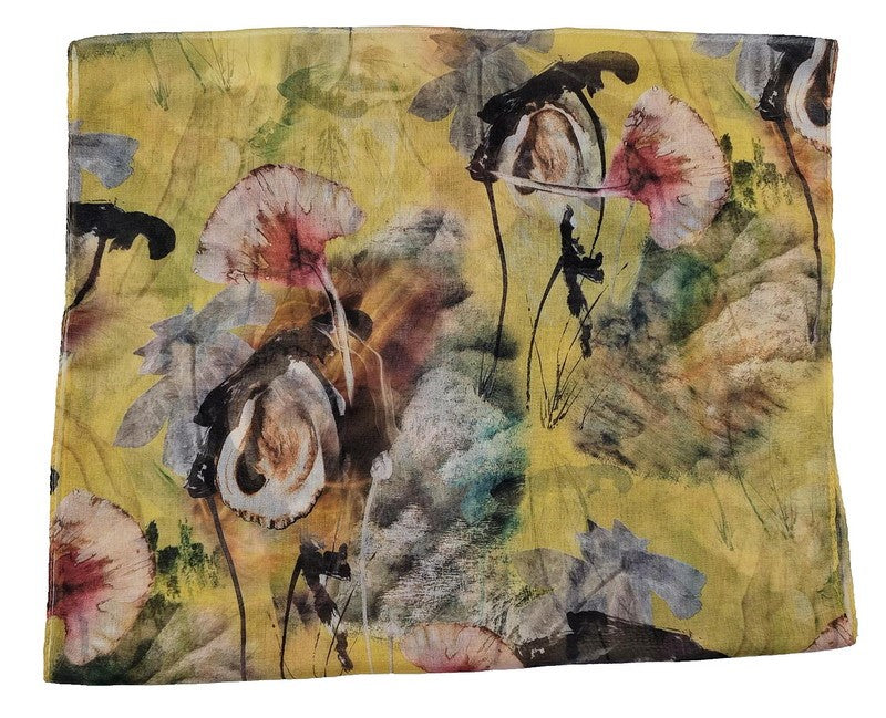 Scarf - Abstract Leaves Scarf - YELLOW - Set of 2
