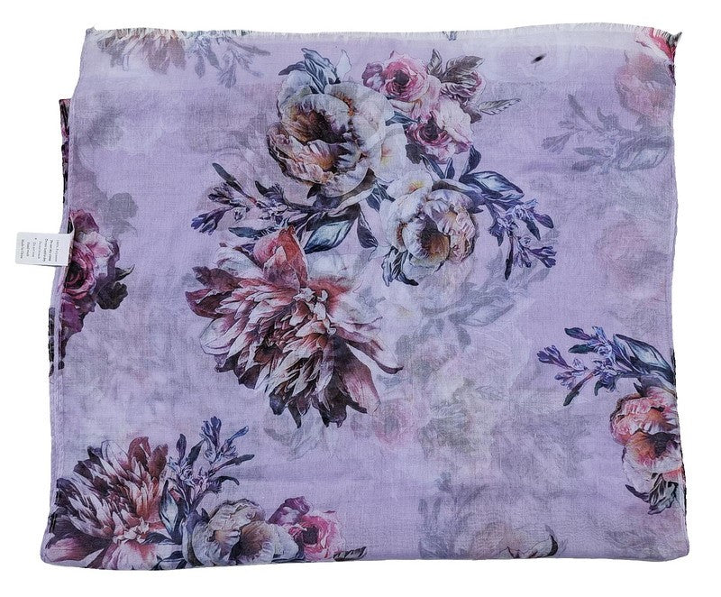 Scarf - Floral Scarf - PURPLE - Set of 2
