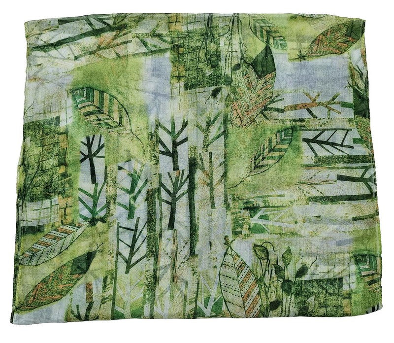 Scarf - Leaves And Trees Scarf - LIME - Set of 2