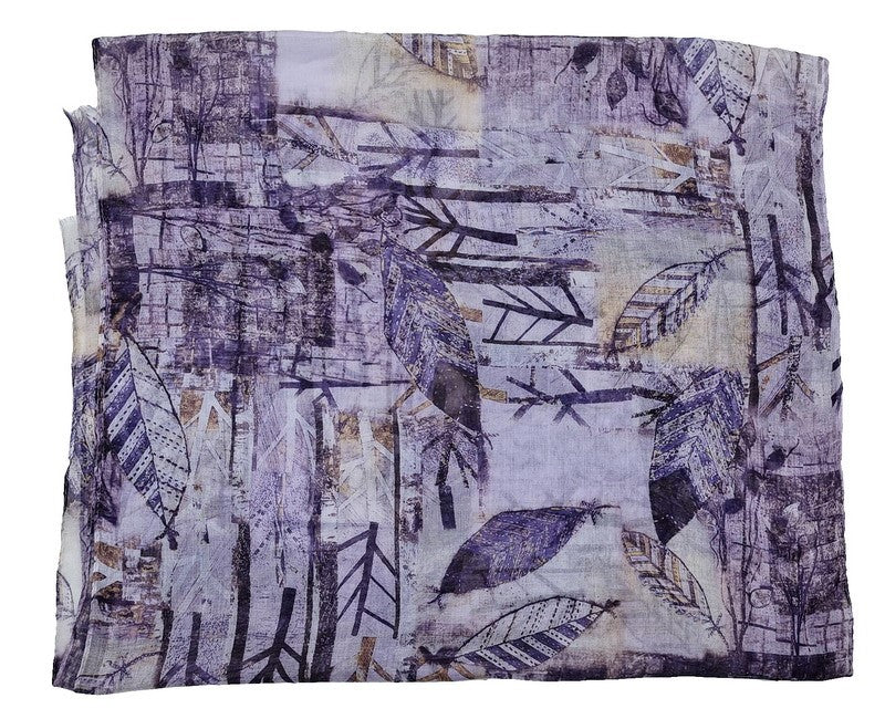 Scarf - Leaves And Trees Scarf - PURPLE - Set of 2