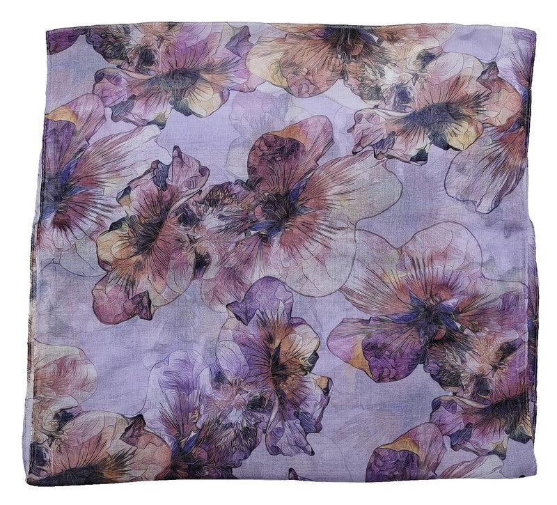 Scarf - Purple Hibiscus Scarf - PURPLE - Set of 2